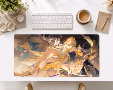RGB LED Gaming Mouse Pad, Honkai Star Rail Aglaea Desk Mat , Large Gamer Mousepad, Non-Slip Rubber Base, HD Print