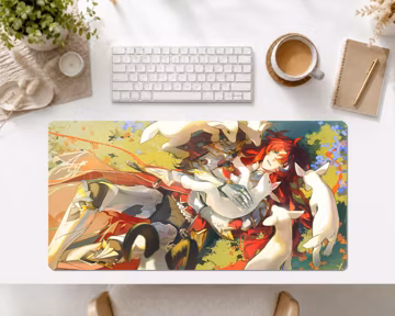 RGB LED Gaming Mouse Pad, Honkai Star Rail Argenti Desk Mat , Large Gamer Mousepad, Non-Slip Rubber Base, HD Print