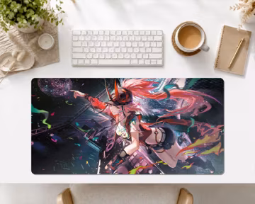 RGB LED Gaming Mouse Pad, Honkai Star Rail Rappa Desk Mat , Large Gamer Mousepad, Non-Slip Rubber Base, HD Print