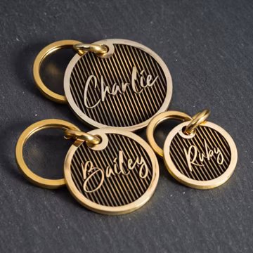 Personalized Engraved Pet Tag, Solid Brass, Double Sided, Dog Tag, Cat Pet Tag, ID Tag