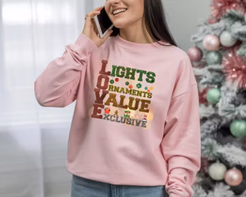 Christmas Neon Sweatshirt: Let’s Glow Design - Festive Holiday Style