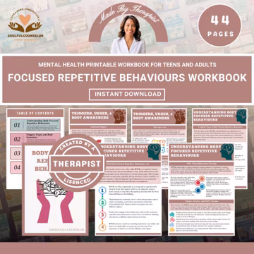 Body Focused Repetitive Behaviours Workbook for Teens & Adults, Skin Picking, Hair Pulling, Nail Biting Support