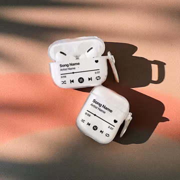 Custom Music AirPods Case: Personalized Song Plaque Clear Cover for Pro 3 Gen 3/4