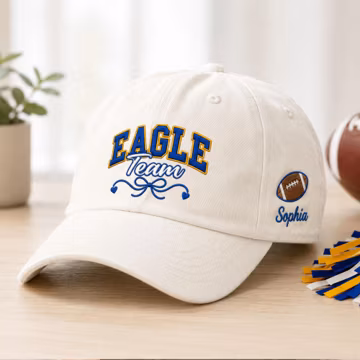 Personalized Football Embroidered Vintage Cap, Football Embroidered Hat, Custom Name Number Cap, Sport Gift for Grandma, Mom, Family, Team