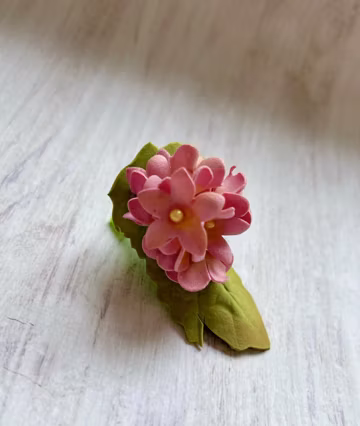 Handmade Pink Flower Barrette: Soft EVA Foam Hair Clip