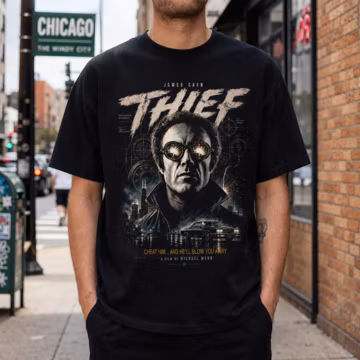 Thief Movie Shirt, Vintage 80s Crime Tee with Michael Mann Graphic