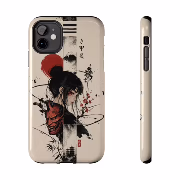 Hannya Mask Girl phone case | Japanese ink illustration | Samurai aesthetic