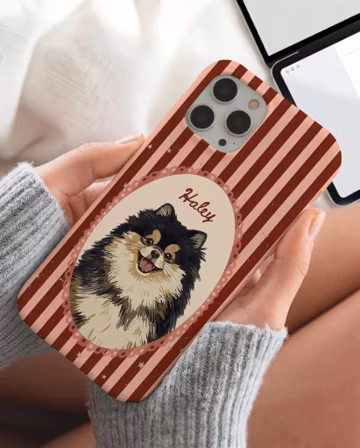 Custom Pet Photo Phone Case, Personalized Dog Cat Portrait Case, Pet Lover Gift for Dog Mom Cat Mom, iPhone Samsung Case Cover