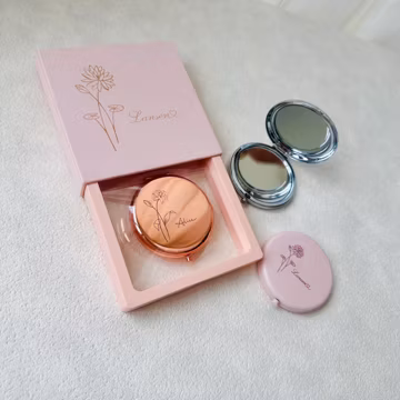 Customized Pocket Makeup Mirror Engraved Bridesmaids Gifts Wedding Favor Personalized Compact Mirror travel gift