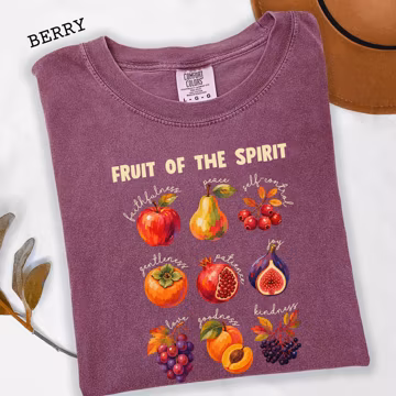 Comfort Color Christian Fruit of the Spirit Shirt, Fall Season Shirt, Fall Vibes, Fall Aesthetic, Faith Based Tee, Scripture Shirt,Religious