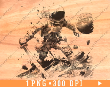 Astronaut Surfing PNG, Space Adventure Laser Engraving Design, Cosmic Wall Art, Galaxy Rider Gift, Sci Fi Decor Bundle