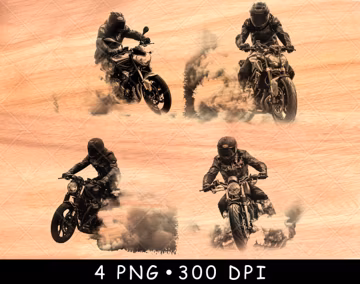 Sport Motorcycle PNG Bundle, Biker Laser Engraving Design, Street Bike Rider Art, Moto Wall Decor, Gift for Him, Smoke Drift