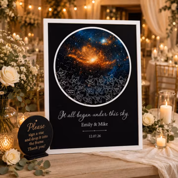 Custom Celestial Wedding Guest Book, Galaxy Star Map Drop Box, Night Sky Decor, Changing Night Sky Wedding Decor, Star Tokens Sign In