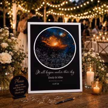 Celestial Wedding Guest Book Alternative, Custom Galaxy Star Map Drop Box Guestbook , Changing Night Sky Wedding Decor, Star Tokens Sign In