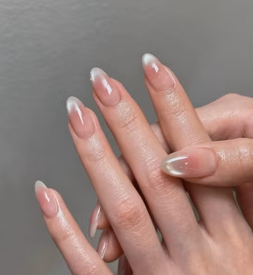 Ombre Cat Eye Glitter Press On Nails: Handmade Faux Acrylic Gel Nails