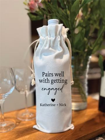 Pairs well with getting engaged wine bag, Engagement Gift Card, New Bride Gift, Personalized Gift for couples, Wine Engagement Gift, WB2