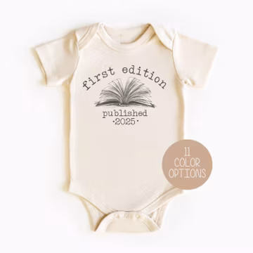 First Edition Onesie®, Baby Shower Gift, Baby Announcement, Book Lover Gift, Gift For Librarian Mom, Librarian Baby Gift, Book Lover Baby