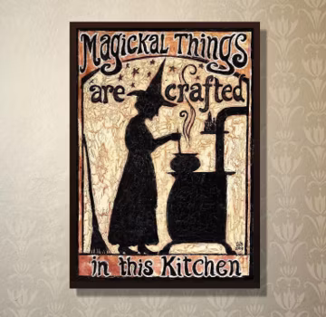 Kitchen Witch ACEO Art Print: Witchcore Cottagecore Decor