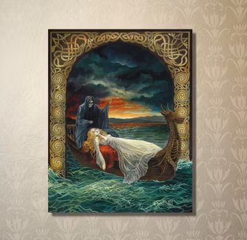 Death - Tarot Art Print: Mystic Occult Wall Art, Symbolic Transformation Decor, Spiritual Painting (8x10)