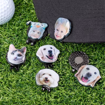 Custom Golf Marker with Photo, Picture Golf Ball Marker Magnetic Hat Clip Golf Accessory, Christmas/Father's Day Gift for Golf Lovers/Father