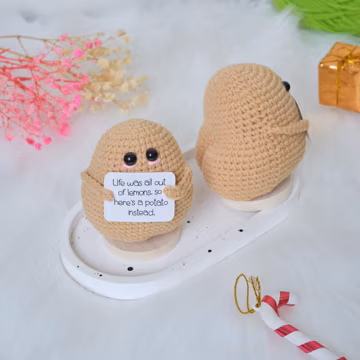 Crochet Potato With A Butt, Amigurumi Potatoes, Emotional Support Gift, Positive Gift Toy for Friends, Crochet Potato Gift