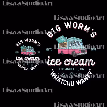 Retro Big Worm's Ice Cream Truck PNG, Friday Movie Comedy Fan Art Sublimation, Truck Hustle Apparel, Hard Worker, Trucker Digital Download