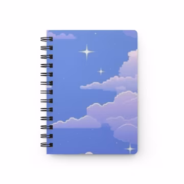 Dreamy Purple Cloud Sky Spiral Bound Journal | Starry Night Notebook