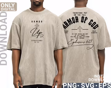 Armor of God SVG PNG Ephesians 6:13 Christian Warrior Design (Digital Download)