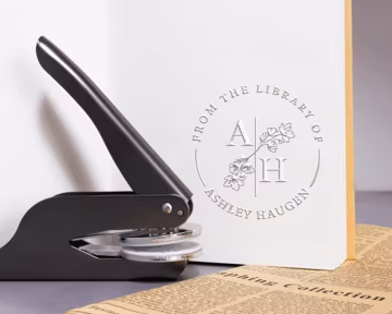 Personalized Book embosser/From the Library of / Book Embosser/Custom Library Book Stamp/Book Lover Gifts