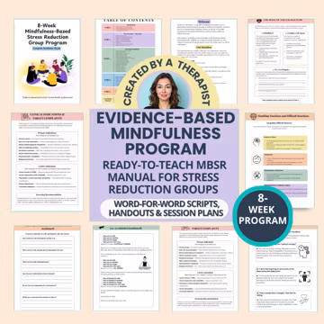Mindfulness MBSR Facilitator Guide: 8 Week Stress Reduction Curriculum, Group Coaching Program, Meditation Scripts (PDF)