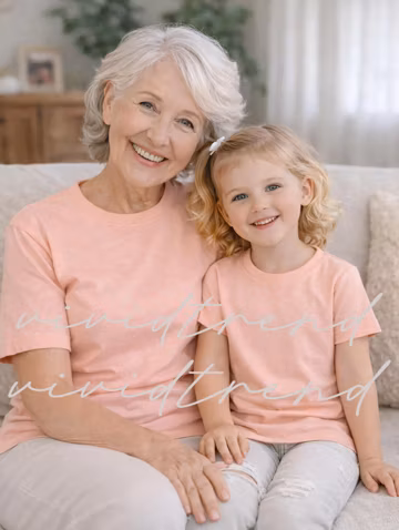 Bella canvas 3001, Grandma and me Mockup, Mimi and ME Mockup, Kids Mockup, 3001 Heather Peach, Gigi Mockup (Digital Download)