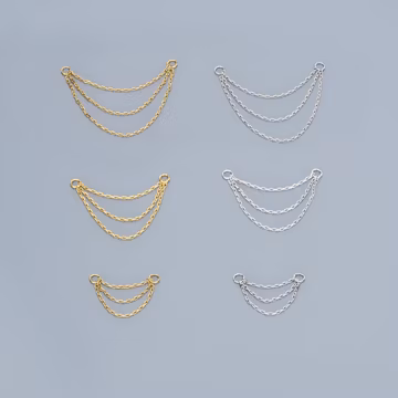 925 Sterling Silver Double Chain, Versatile Dangle Link for Ear Studs, Cartilage Piercings & Hoop Earrings | Elegant Silver Chains 20β35mm