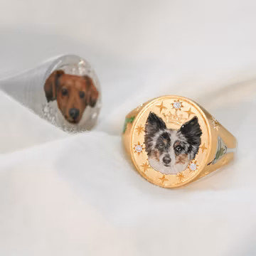 Custom Dog Enamel Ring, Hand Painted Jewelry, Dog Jewelry, Pet Gifts For Her, Birthday Gift