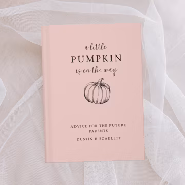 Pink Pumpkin Baby Shower Guest Book Wishes for Baby A Little Pumpkin Is On The Way Baby Shower Decor Custom Guestbook, Personalized Name