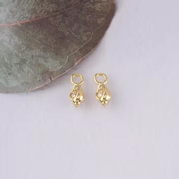 18K Gold Filled Conch Pendant,Gold Conch Shell Charm Bracelet Necklace for DIY Jewelry Making Supply