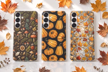 Fall pumpkin Stained Glass Phone Case For Samsung Galaxy S26, S25 Ultra, S24 Plus, S23 FE, S21,A53, A52, A57, A37 A35, A26, A16, A17
