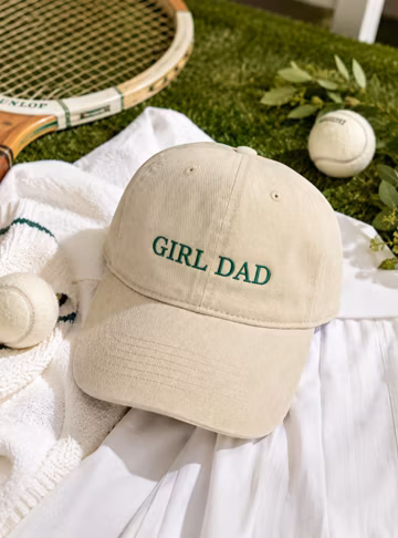 Personalized Girl Dad Hat, Custom Embroidered Dad Cap, Father Daughter Gift, Tennis Dad Hat, Vintage Washed Baseball Cap, New Dad Gift