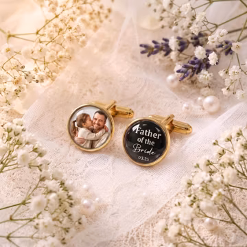 Personalized Cufflinks for Men,Wedding Cufflinks with Photo, Father of the Bride, Groom, Sentimental Wedding Gift for Dad Gifts for men