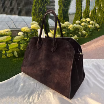 Suede Tote Bag, Large leather Tote Bags, Minimal Design Handbag