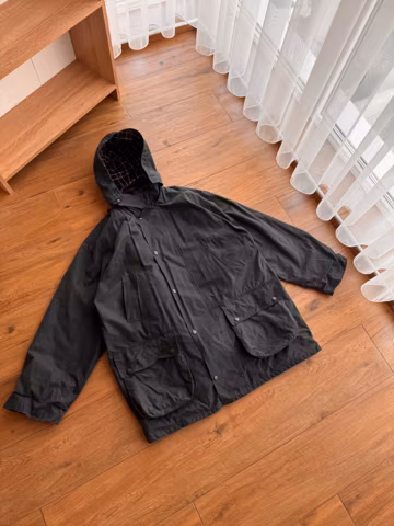 Vintage Richmond Forest Beaufort Navy Pockets Waxed Jacket