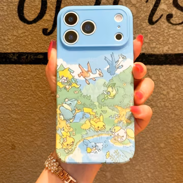 Kawaii Poke Anime Phone Case for iPhone 17 16 15 14 13 12 Pro Max Samsung S26 S25 FE S22 S23 Plus S24 Ultra A57 Google Pixel 7 8 9 10 Cases