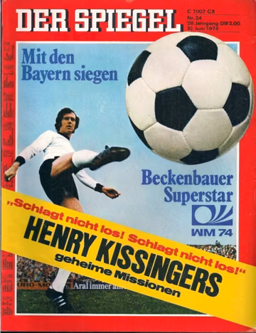 Franz Beckenbauer Der Spiegel Magazine Germany 1974-24 - Original Print Issue