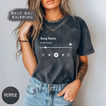Custom Song Name Comfort Colors Shirt, Custom Artist Name Shirt, Gift For Birthday, Custom Song Name Tee, Favorite Song Tee,Favorite Song