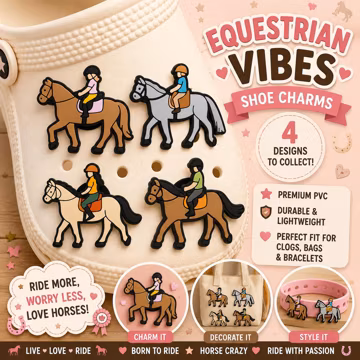 Equestrian PVC Shoe Charms β Horse Rider Clog Decorations