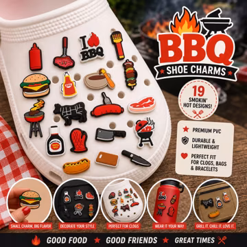BBQ Shoe Charms Grill Food Accessories for Clogs Sandals Sneakers Bags