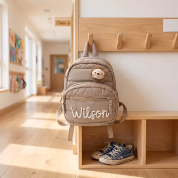 Personalized Toddler Backpack with Name, Quilted Daycare Cubby bag, Preschool Back To School Gift