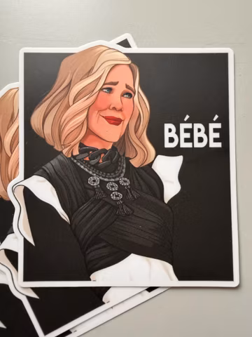 Bébé Vinyl Sticker - Karen Hallion Art (4.16x3.05 inches)