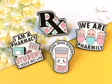 Pharmacy, Pharmacist Enamel Pin | Medical Science Pin Badge | Lapel Pin | Enamel Pin Set for Backpacks | Birthday Gift for Her/Him