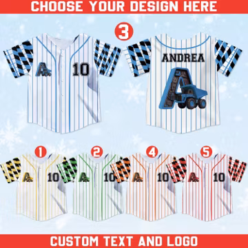Personalized Kids Baseball Jersey Truck Letter Shirt Game Day Outfit Toddler Sports Top Custom Initial Tee Truck Lover Gift
