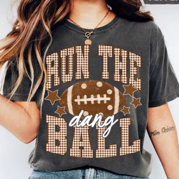 Run The Dang Ball Png, Touchdown Season Png, Football Mom Club Coastal PNG, Fall Football Dots Gingham, Football Fridays,Game Day Football